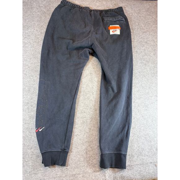 VTG Nike Drip Just Do It Jogger Sweatpants Mens XXL Black Athleisure Sportswear - Picture 2 of 11